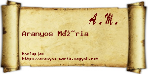 Aranyos Mária névjegykártya