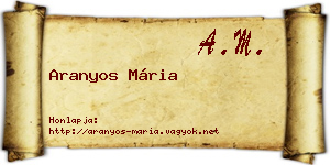 Aranyos Mária névjegykártya